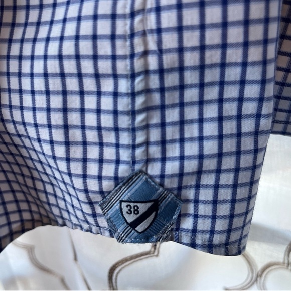 Cremieux 38 Classic Button Shirt Men's Blue White Plaid Long Sleeve Size M - Picture 6 of 9